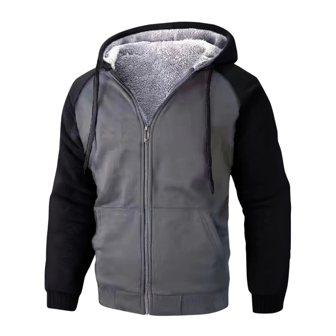 Sweat à capuche homme en polaire sherpa doublé chaud
