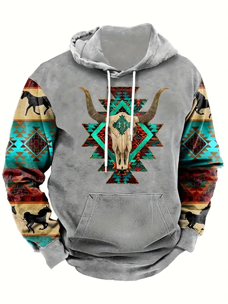 Sweat-shirt à capuche homme Motif ethnique Tendance