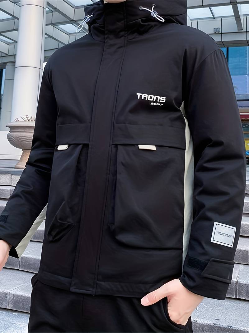 Herren Jacke Lässig Gefüttert - IdealeKleiden
