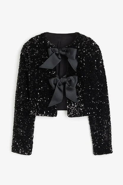 Veste de soirée à sequins Nœud papillon