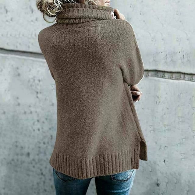 Warmes Strickkleid Rollkragen Design - IdealeKleiden