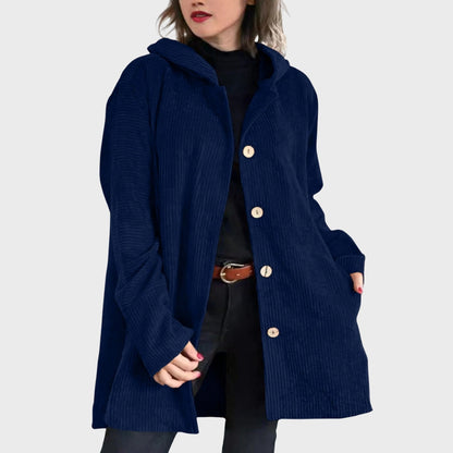 Veste en velours côtelé femme capuche confortable
