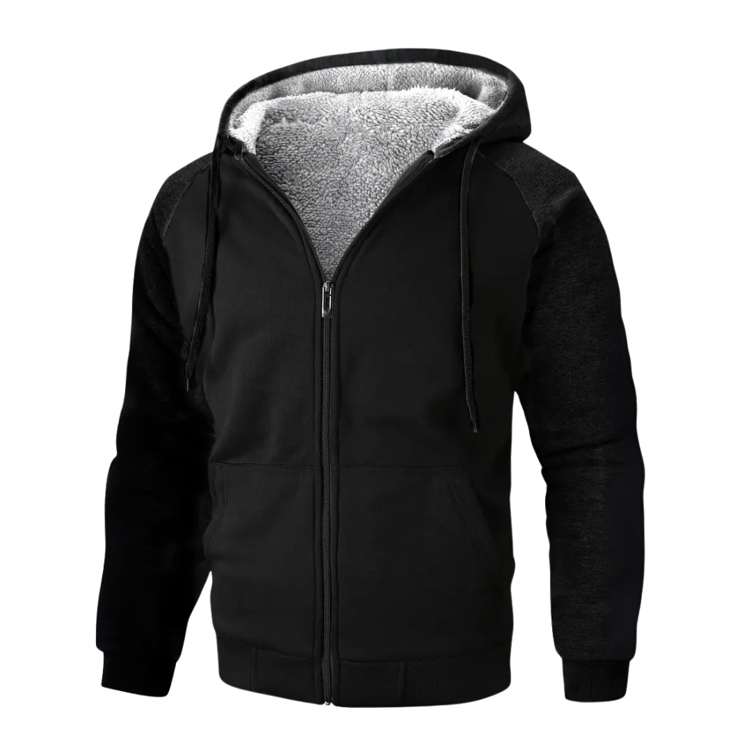 Sweat à capuche homme en polaire sherpa doublé chaud