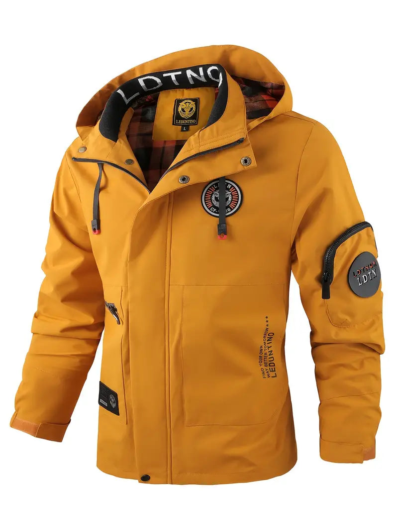 Veste de plein air pour homme Imperméable Coupe-vent Capuche