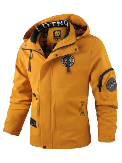 Veste de plein air pour homme Imperméable Coupe-vent Capuche