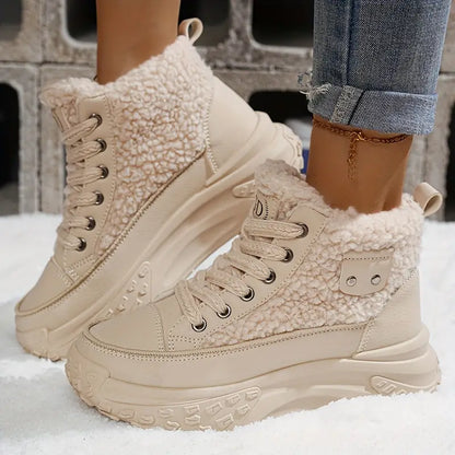 Bottes d'hiver pour femmes doublées polaire chaudes