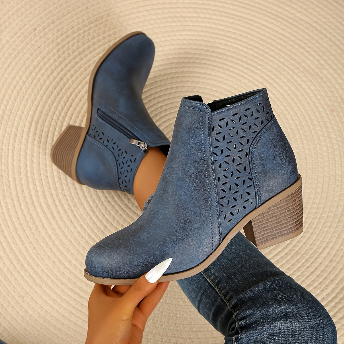 Bottines Confortables pour Femmes avec Fermeture Éclair
