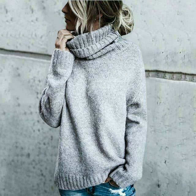Robe pull chaude à col roulé