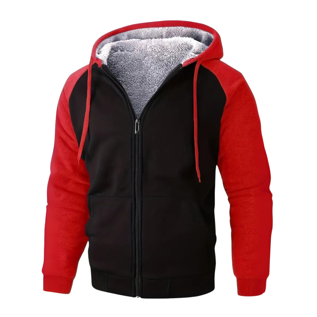 Sweat à capuche homme en polaire sherpa doublé chaud