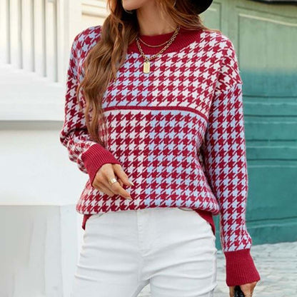 Pull en tricot tendance géométrique