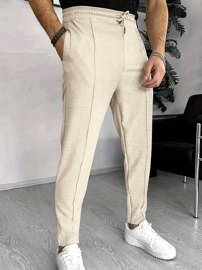 Pantalon de jogging homme, motif gaufré, élastique, confortable