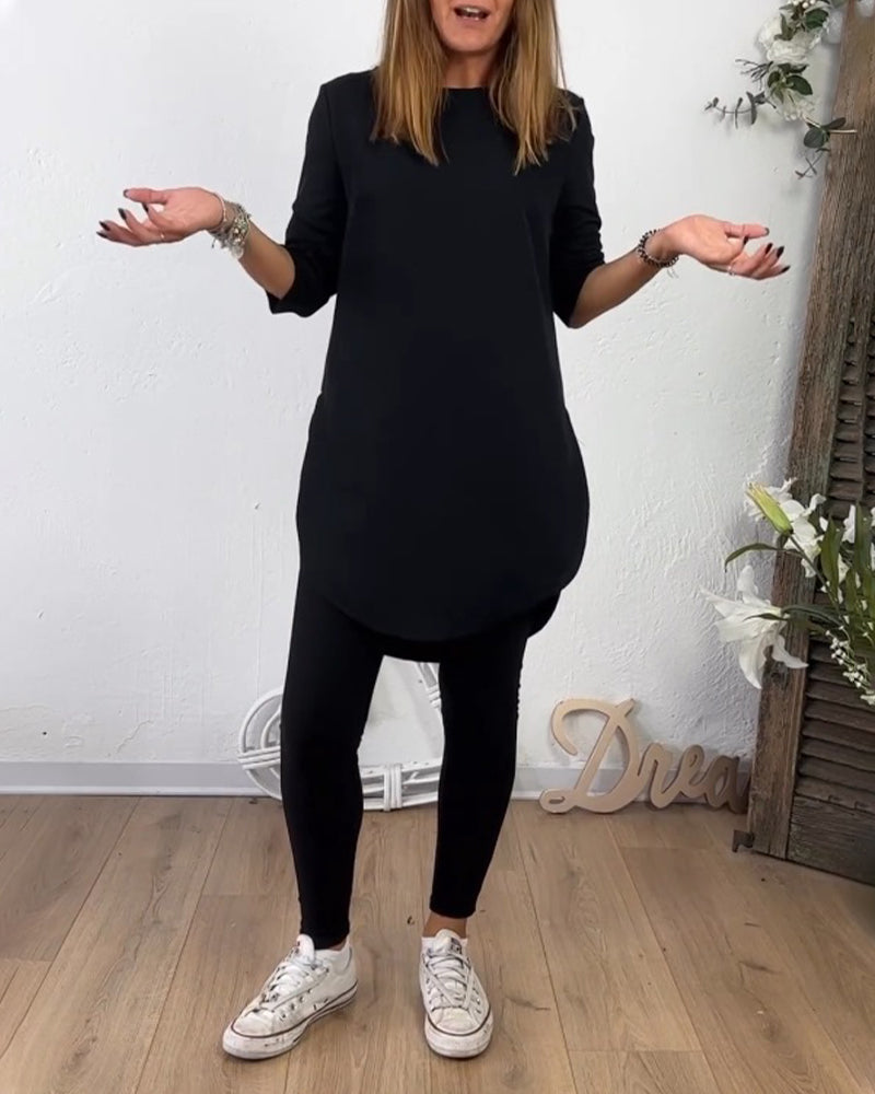 Robe femme col rond élégance