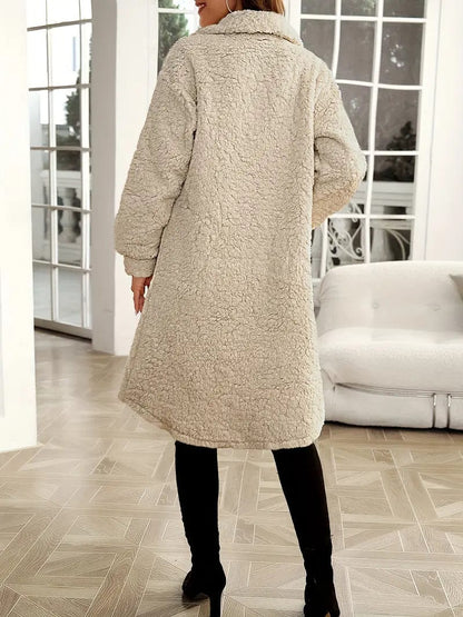 Langer Wintermantel Elegantes Design - IdealeKleiden