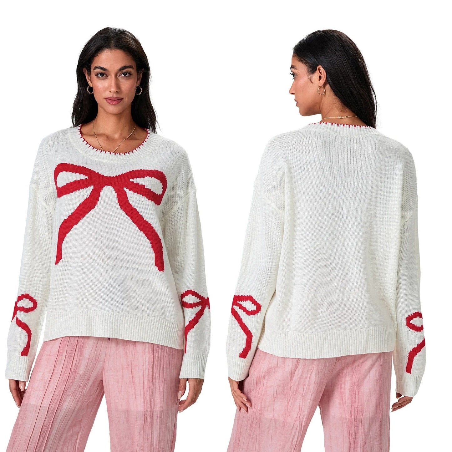 Pull en maille élégant avec détail nœud