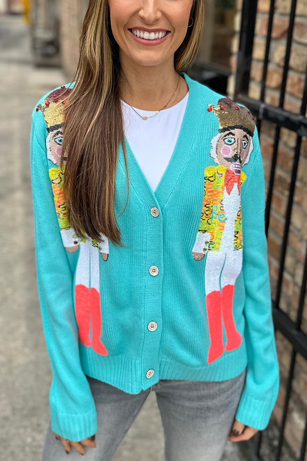 Gilet de Noël à paillettes festif élégant