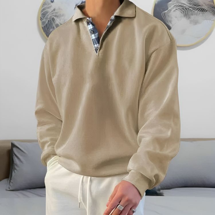 Bequemer Polo Sweat Pullover Casual - IdealeKleiden