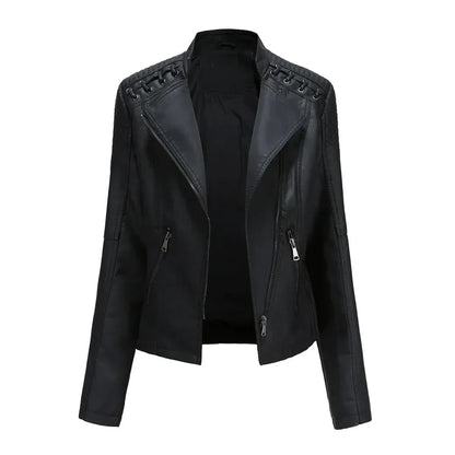 Blouson en cuir pour femme style moderne printemps