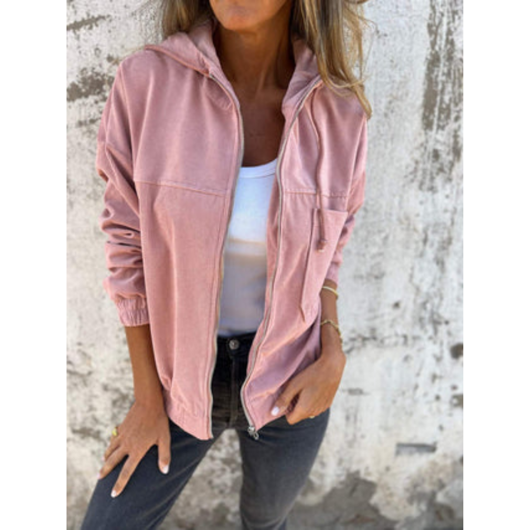 Veste d'hiver pour femme, manches longues, sweat à capuche