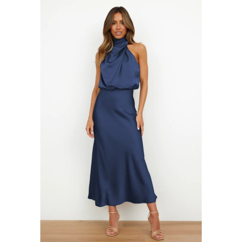 Élégante robe de soirée pour femme avec encolure dos nu