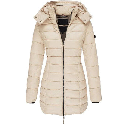 Parka d'hiver long en duvet pour femme avec capuche