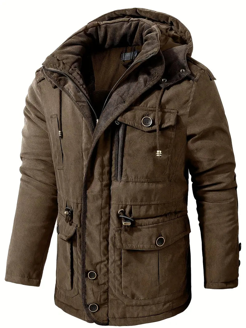 Veste d'hiver chaude à capuche pour hommes