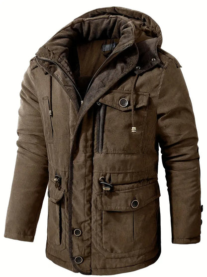 Veste d'hiver chaude à capuche pour hommes