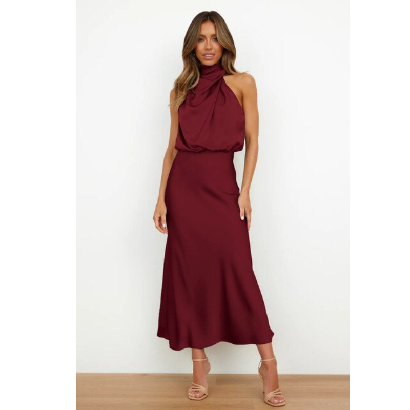 Élégante robe de soirée pour femme avec encolure dos nu