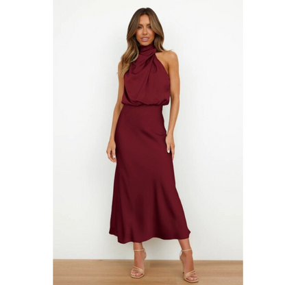 Élégante robe de soirée pour femme avec encolure dos nu