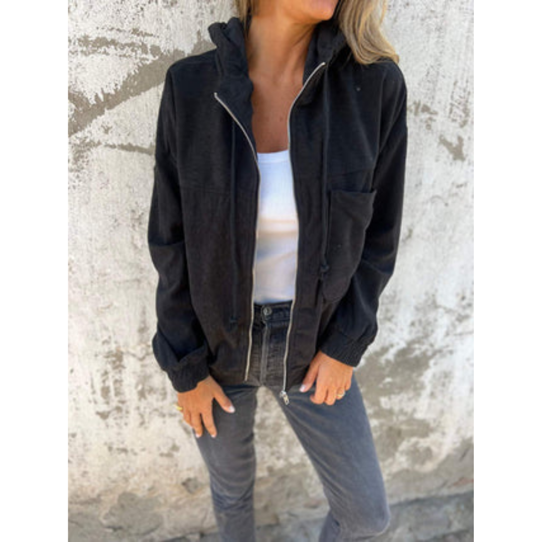 Veste d'hiver pour femme, manches longues, sweat à capuche