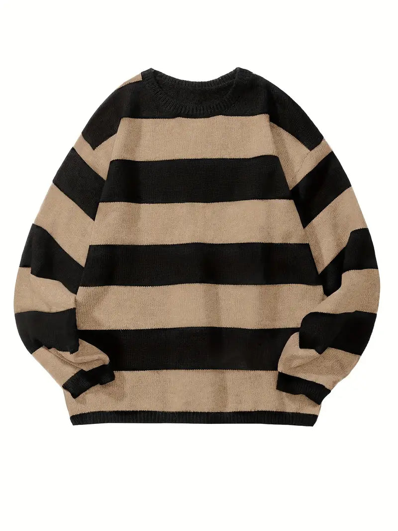Pull pour homme style rétro à rayures