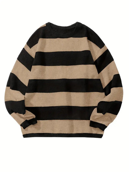 Pull pour homme style rétro à rayures