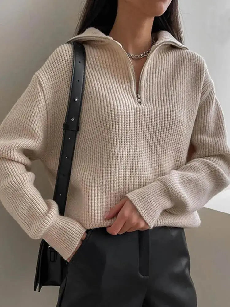 Gilet en maille chaud pour l'automne avec fermeture éclair