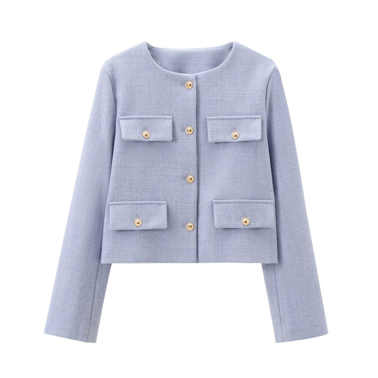 Élégante veste blazer, col montant