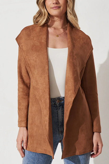 Gilet élégant Grand revers Aspect cuir