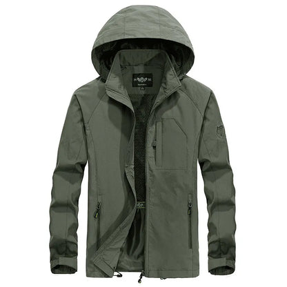 Veste d'extérieur imperméable pour homme avec capuche amovible