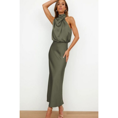 Élégante robe de soirée pour femme avec encolure dos nu