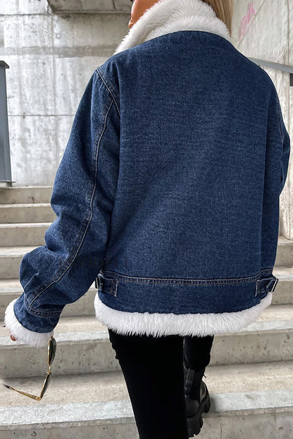 Kuschelige Wolljacke Patchwork Design Lässig - IdealeKleiden