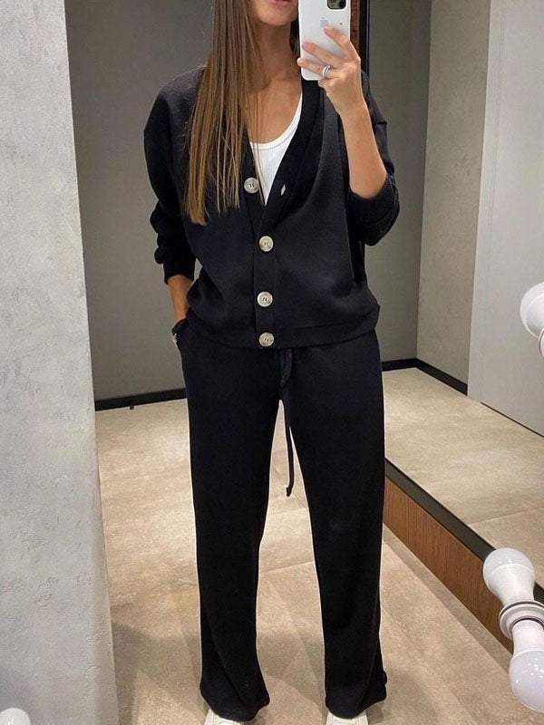 Ensemble Cachemire Femme Élégant Col V