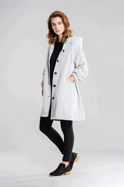 Veste imperméable pour femme avec boutons Pratique
