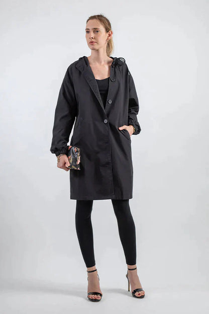 Veste imperméable pour femme avec boutons Pratique