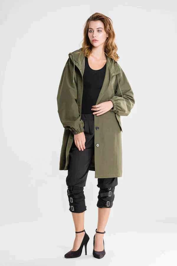Veste imperméable pour femme avec boutons Pratique
