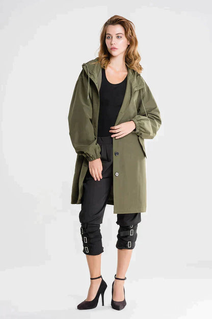 Veste imperméable pour femme avec boutons Pratique