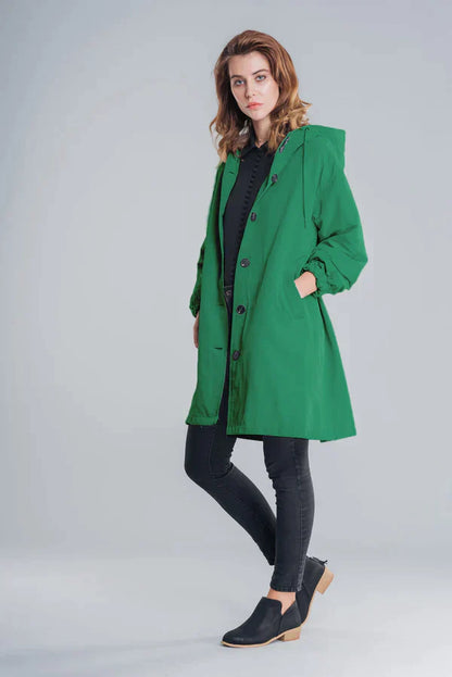 Veste imperméable pour femme avec boutons Pratique
