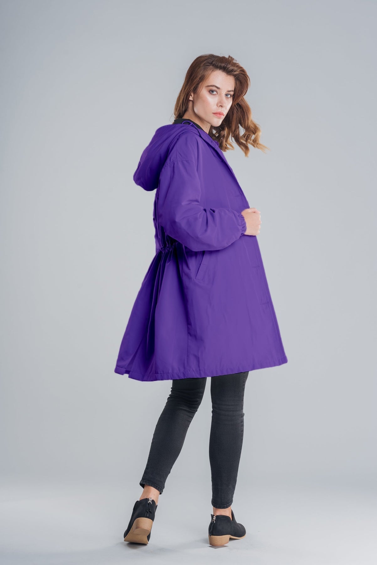 Manteau d'hiver imperméable à capuche grande taille pour femme