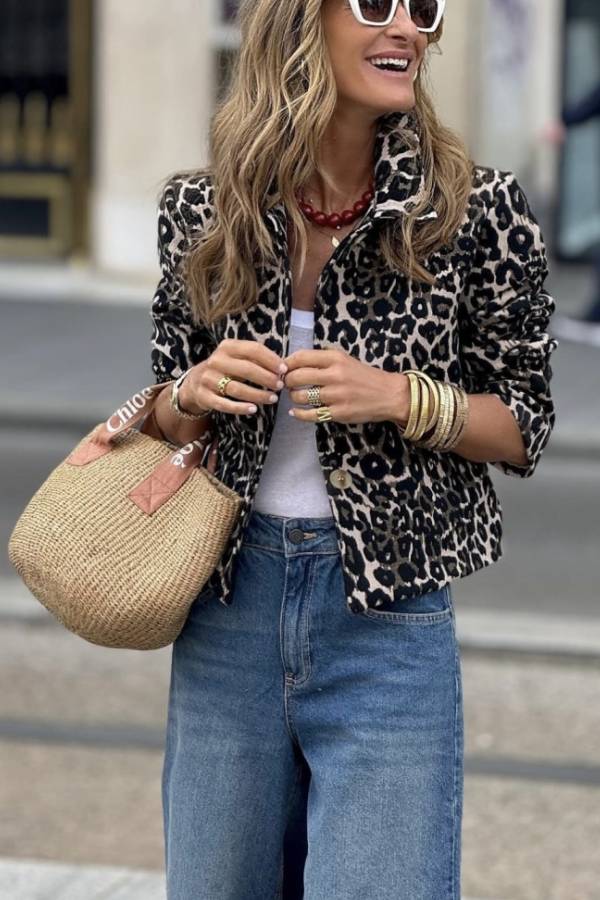 Veste courte léopard stylée