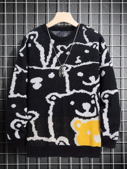 Pull pour hommes motif animalier tendance