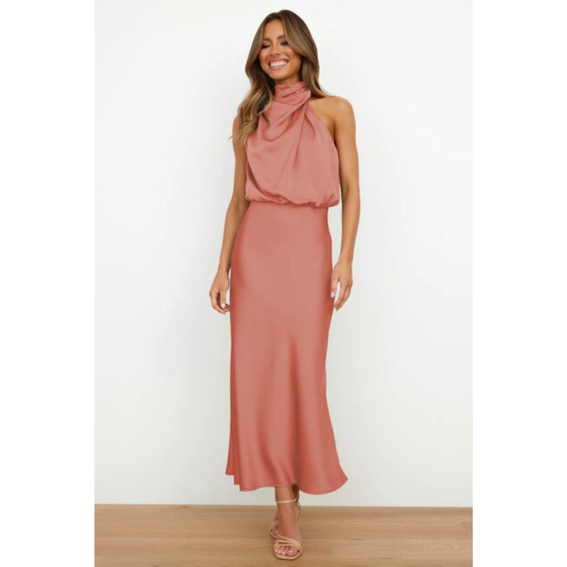Élégante robe de soirée pour femme avec encolure dos nu