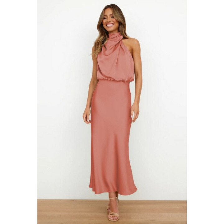 Élégante robe de soirée pour femme avec encolure dos nu