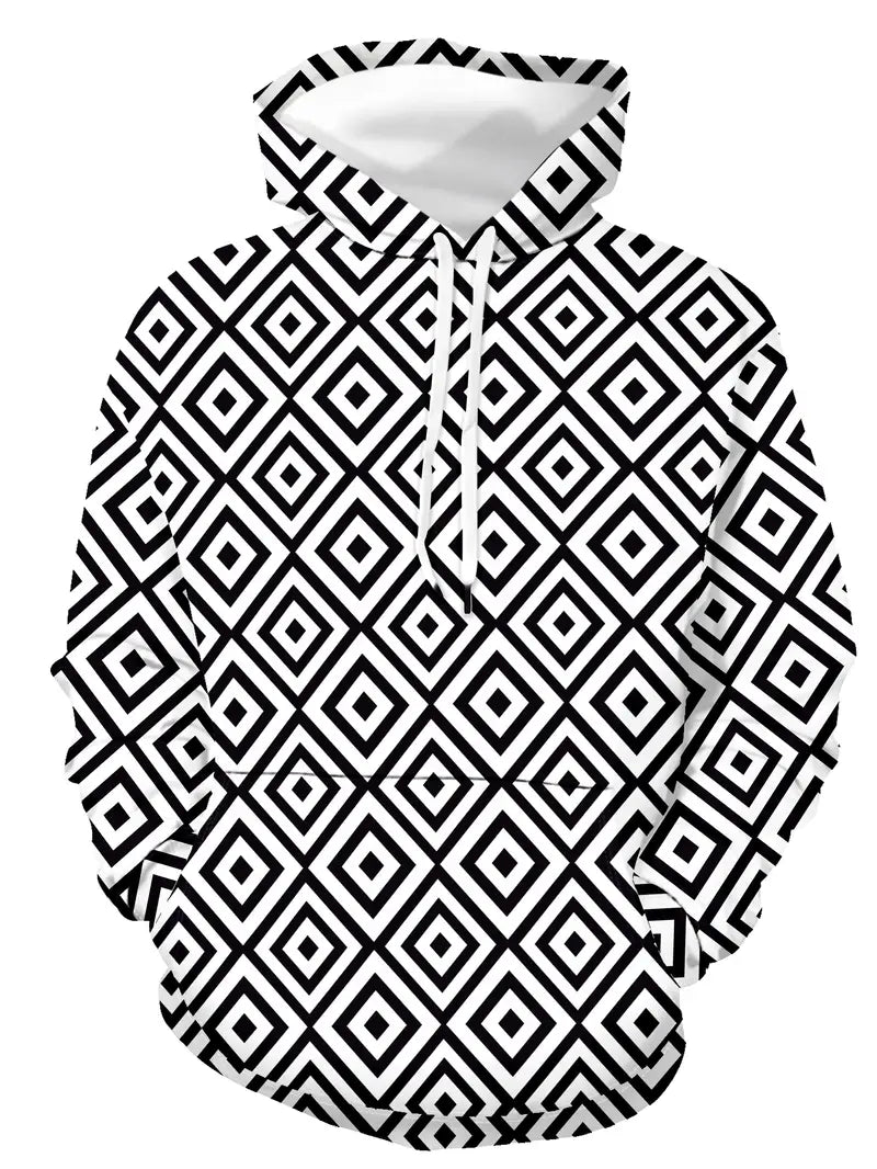 Herren Kapuzenpullover Geometrisches Muster Trendy - IdealeKleiden