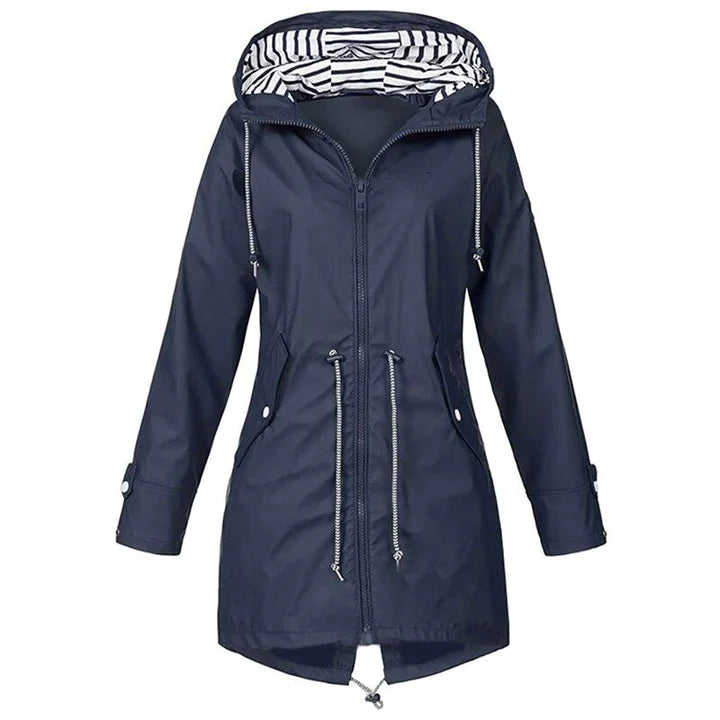 Veste d'extérieur imperméable longue et ajustable